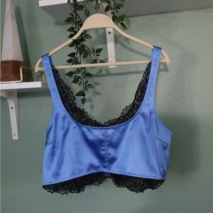 GANNI- Blue Cropped Camisole